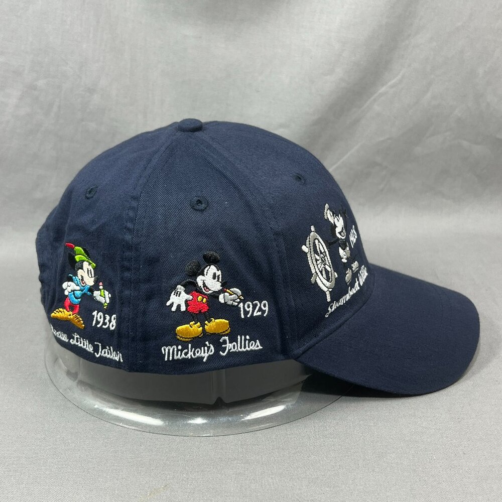 Walt Disney Mickey Mouse Through The years Strapback Hat Navy Adjustable Mens - Picture 5 of 15